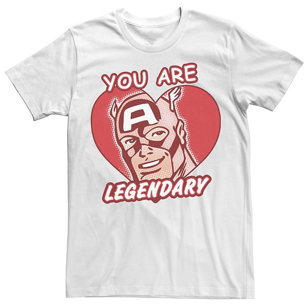 

Футболка Marvel Captain America Legendary Heart Valentine's Day Licensed Character