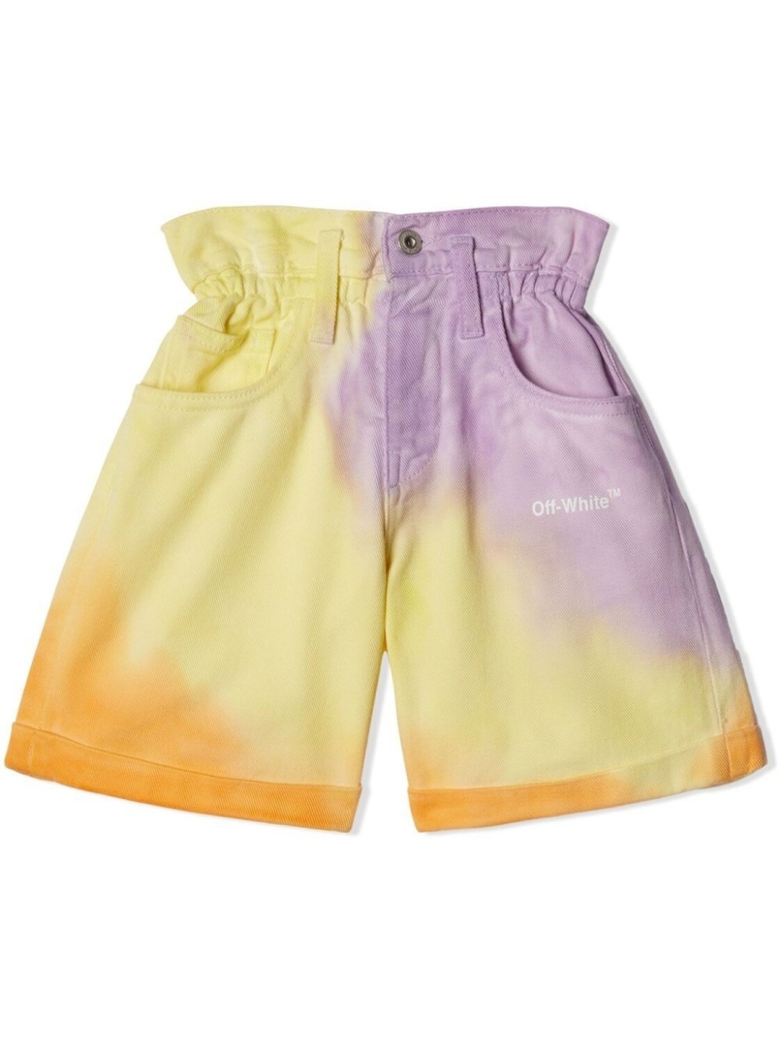 

Off-White Kids шорты Helvetica с завышенной талией и принтом тай-дай, желтый