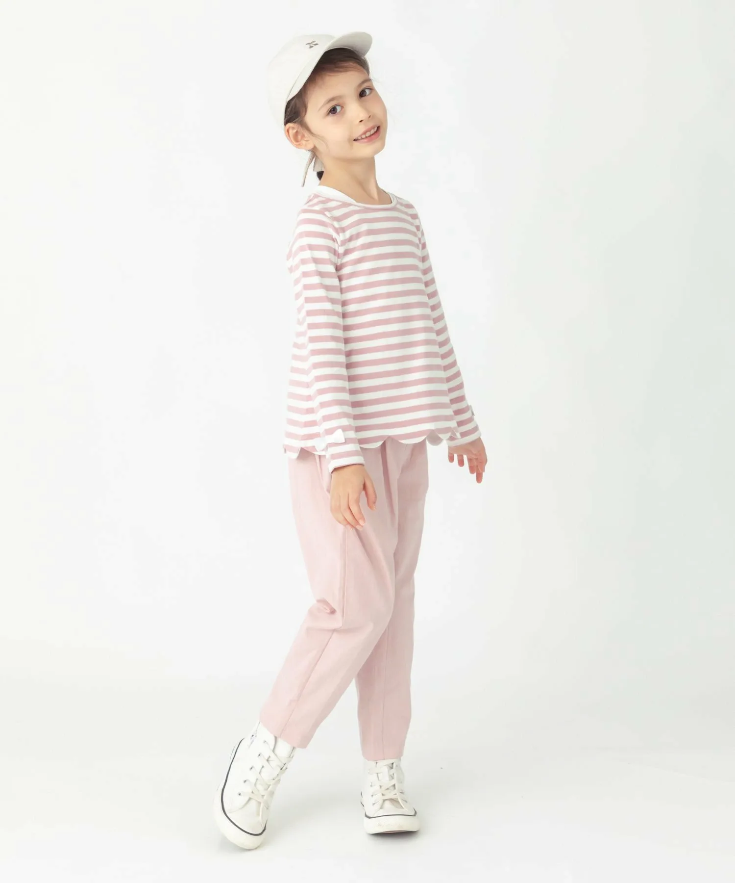 Туника с фестончатым краем Ever Closet, Pink stripes — фото 2