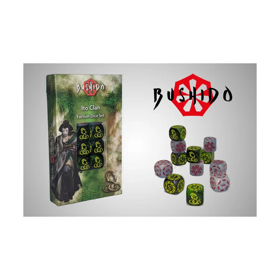 

Клан Ито — Набор фракционных кубиков (12), Bushido Risen Sun Faction Dice