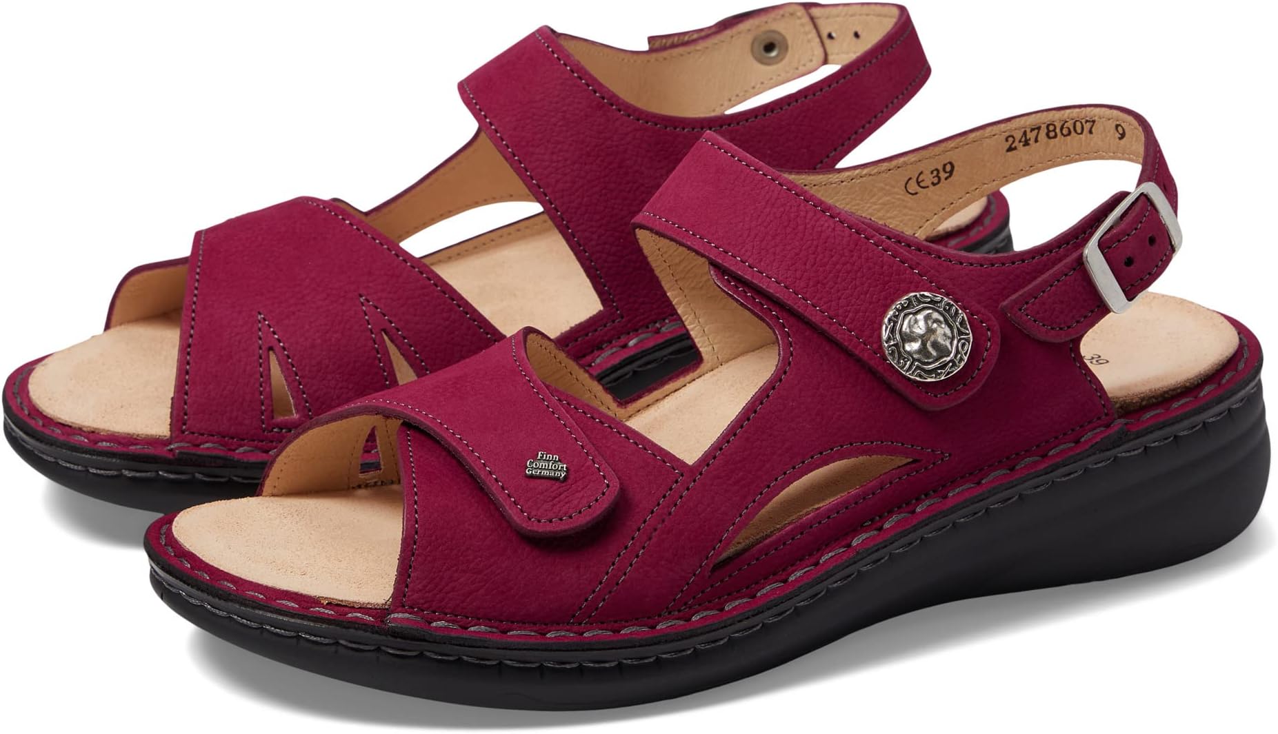 

Сандалии на плоской подошве Barbuda Finn Comfort, цвет Raspberry Nubuck Vienna