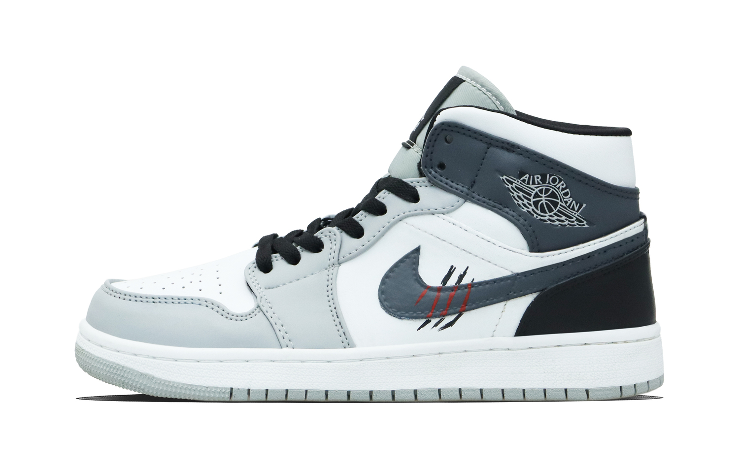 

Jordan Air 1 Subtle Texture Crampons Абразивостойкие кроссовки Mid Top в винтажном стиле Unisex серый