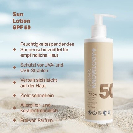 Солнцезащитный лосьон Dermaknowlogy Spf50 для чувствительной кожи — коралловый и эко-сертифицированный, водостойкий, веганский, 200 мл, Dermaknowlogy — фото 2