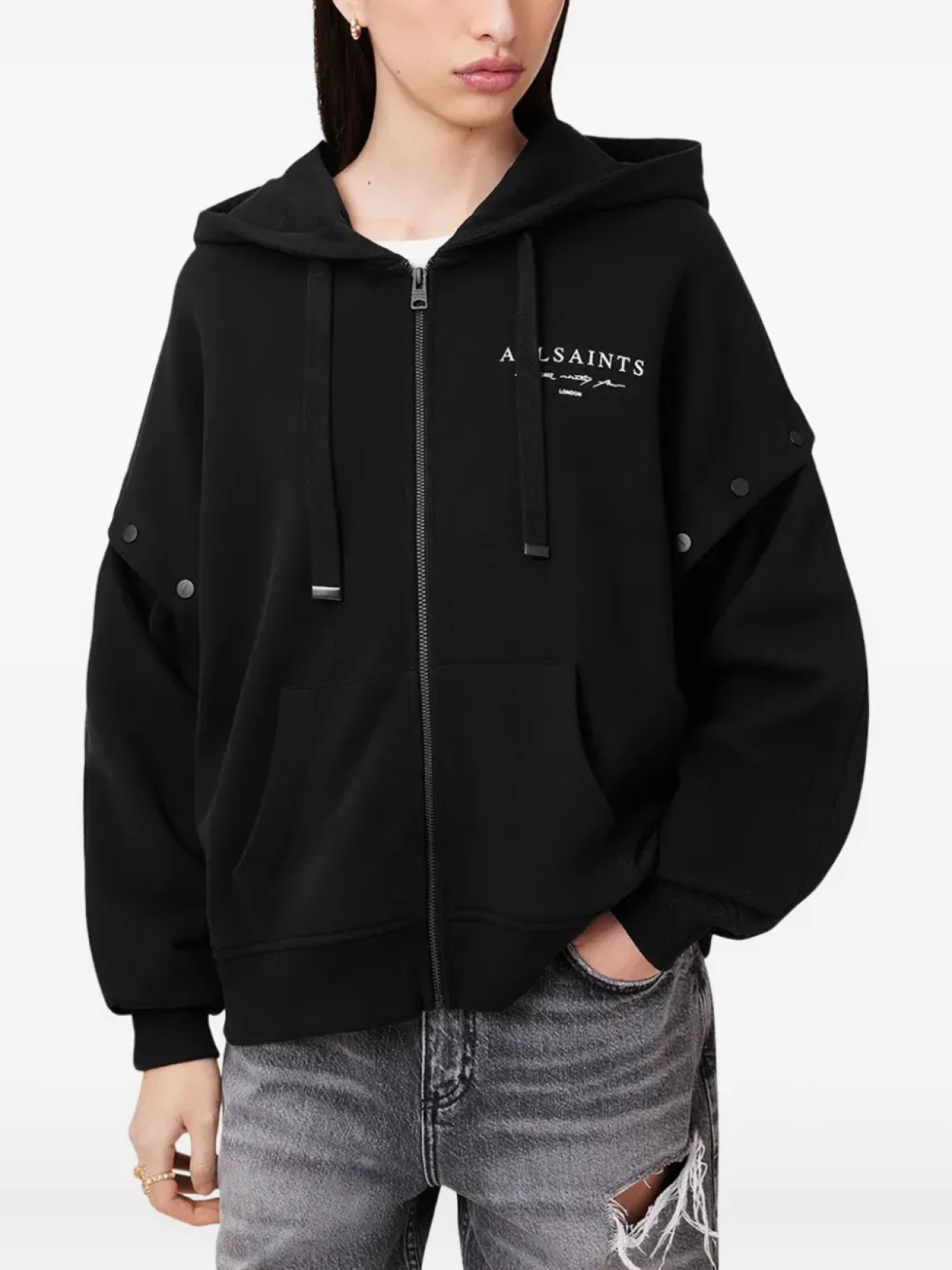 

AllSaints худи Amphie на молнии, черный