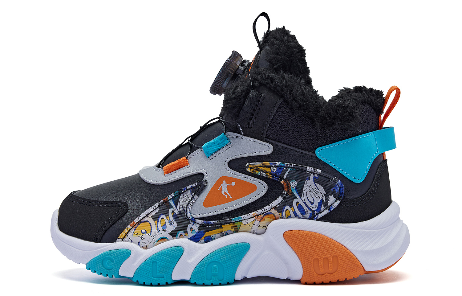 

QIAODAN Теплые и износостойкие детские кроссовки черного и синего цвета для детей 3–7 лет