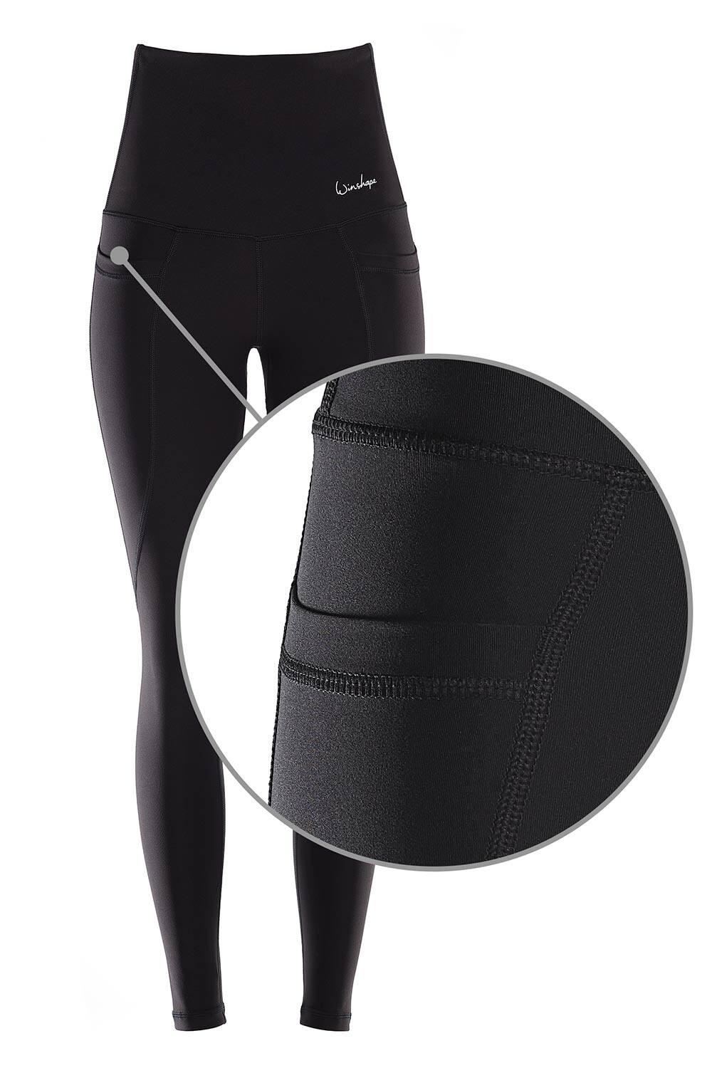 

Спортивные леггинсы Winshape Functional Comfort High Waist Tights mit drei taschen HWL115C, черный