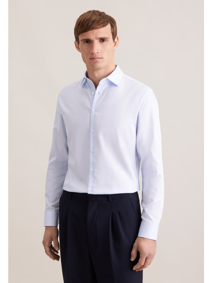 

Seidensticker Деловая рубашка приталенного кроя, средний синий цвет