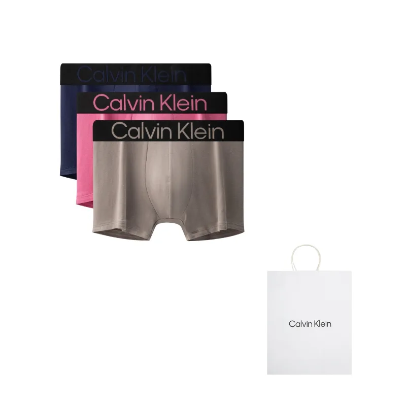 Мужские трусы 3 шт Calvin Klein, QYQ-Impatiens Red/Dark Blue/Light Brown Gray