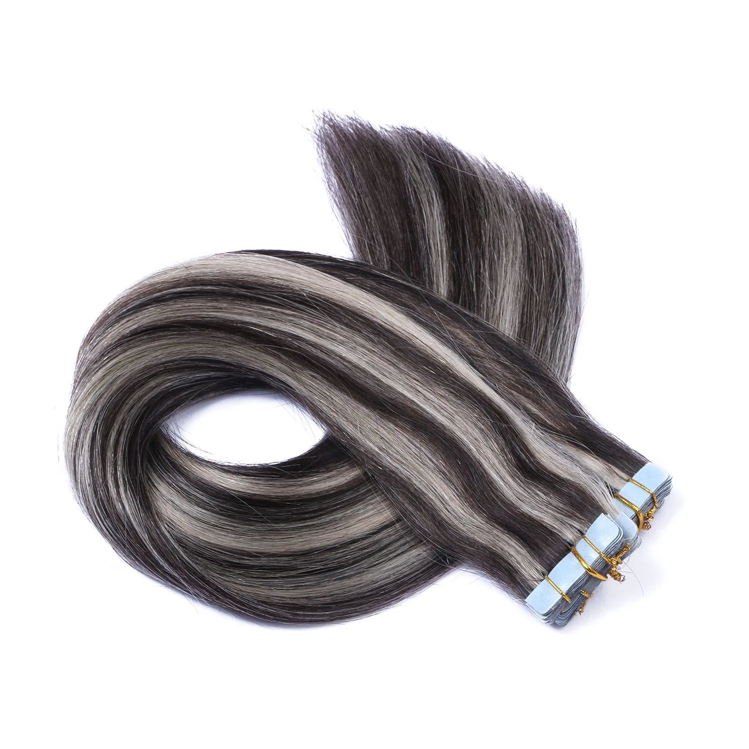 Наращивание волос на лентах Novon Hair Extensions #1B/Grey, 60 см, 10 прядей Haar-Profi