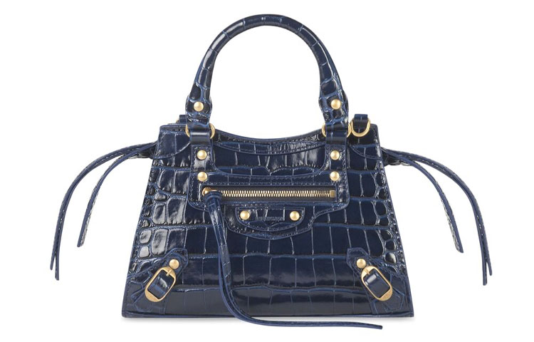 

Сумка мини женская синяя Balenciaga из кожи коровы