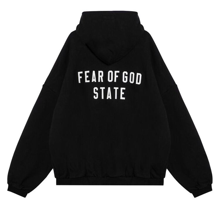 Худи Fear of God Essentials Heavy Fleece Full Zip Hoodie Black, черный — фото 2