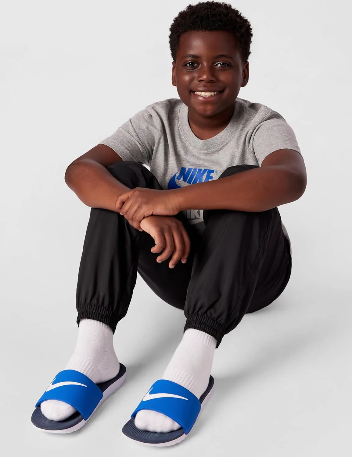 Сандалии Nike Kawa для детей, белый/синий — фото 2