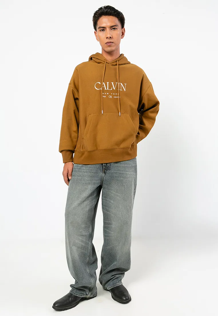 Худи Calvin Klein Jeans с длинным рукавом, премиум-терри, Calvin Graphic, бронза/золото — фото 4