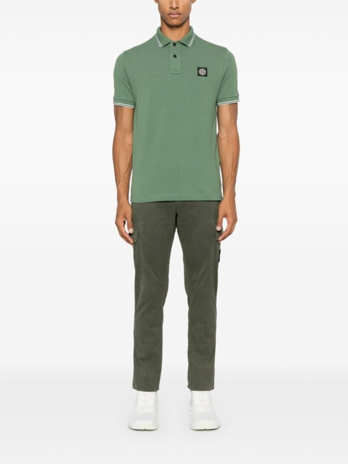 Stone Island твиловые брюки из органического хлопка, зеленый — фото 2