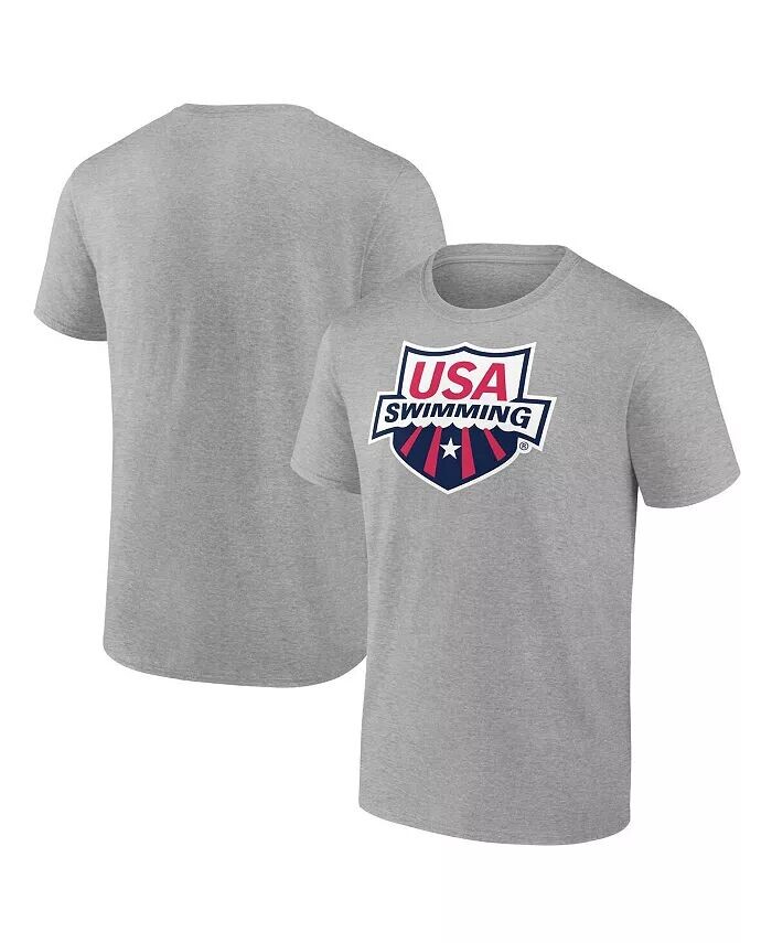

Футболка мужская серо-лиловая с логотипом USA Swimming Primary Fanatics