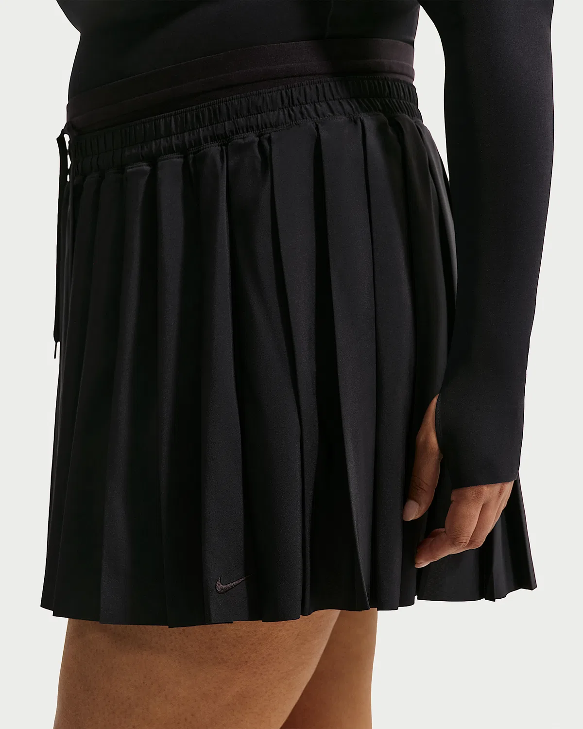 Женская плиссированная юбка (большие размеры) Nike Sportswear, Black/Black — фото 3