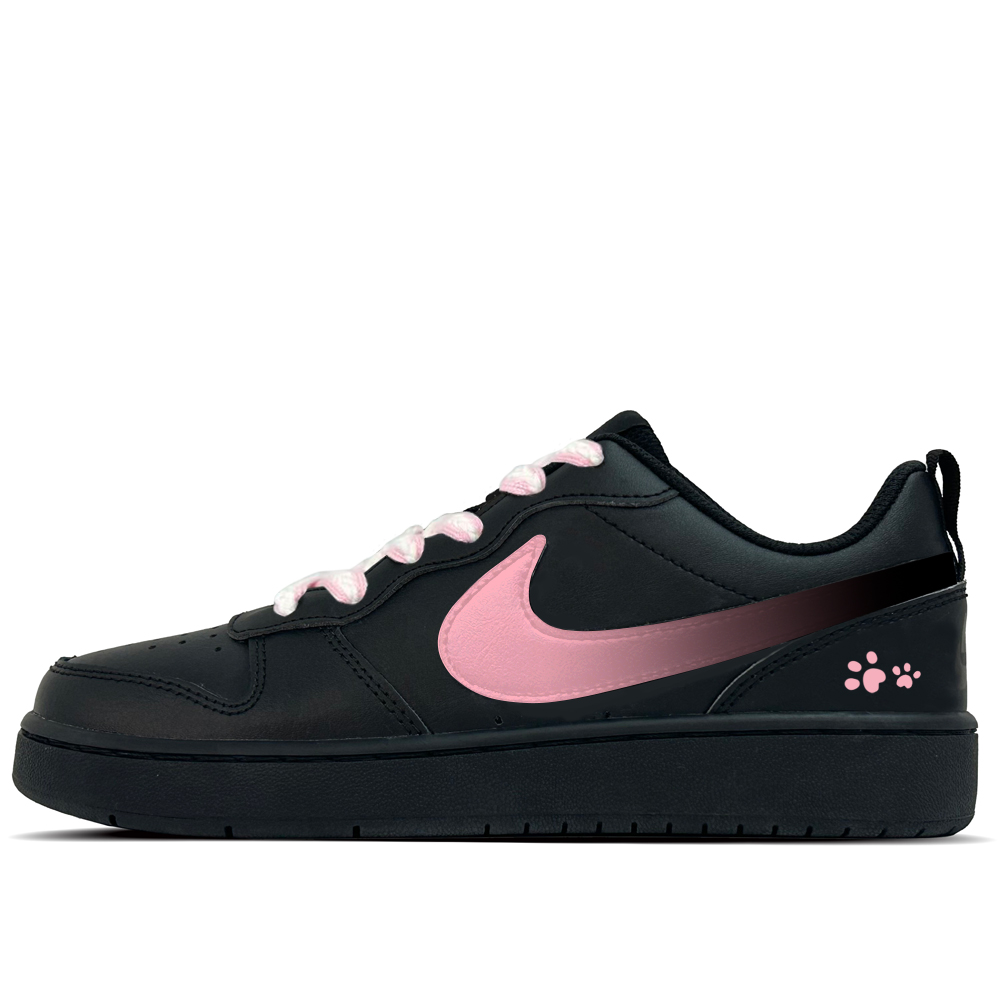 

Nike Кроссовки для скейтбординга Court Borough Black Rose Print Slip Resistant Low top для детей и подростков, черные
