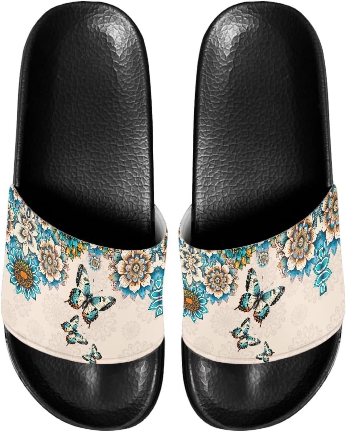

Женские тапочки JUDENTIDOS с открытым носком, нескользящей подошвой, однотонной застежкой и мягкой плоской подошвой, Mandala Butterfly
