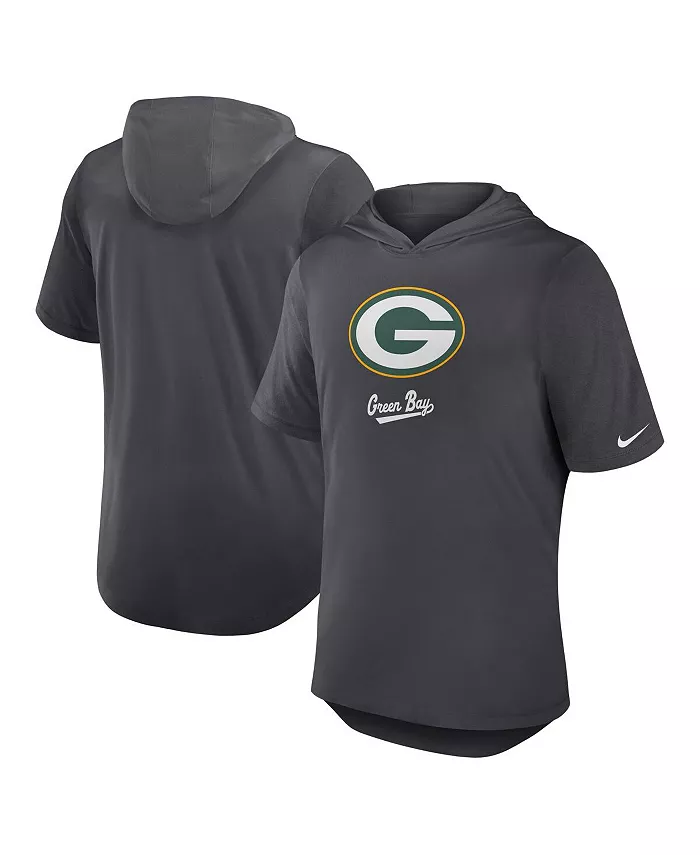 

Мужская антрацитовая трикотажная толстовка-футболка Green Bay Packers Performance Nike