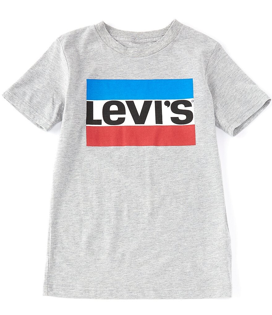 

Спортивная футболка с короткими рукавами и логотипом Levi's Big Boys 8–20, серый