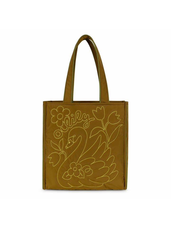 

Сумка-шоппер Скайлари с стегаными цветами, 34 см, цвет зеленый мох Oilily