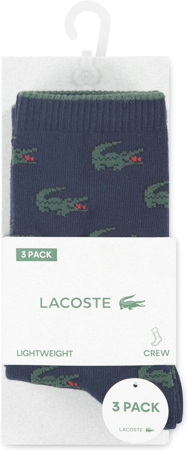 Упаковка из 3 пар трикотажных носков Lacoste для мальчиков на каждый день, Navy Blue Croc — фото 3
