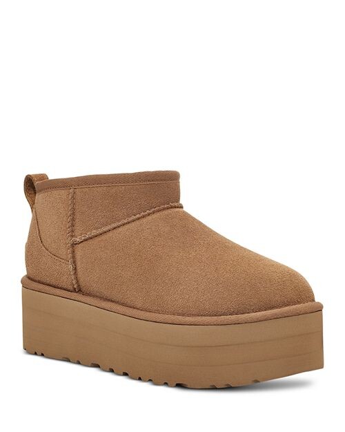 Женские классические ультрамини-сапоги на платформе UGG, цвет Brown