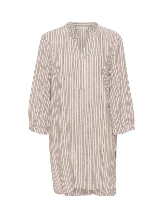 

Платье-туника из льняной смеси в полоску от ellie InWear, цвет Beige/Multi