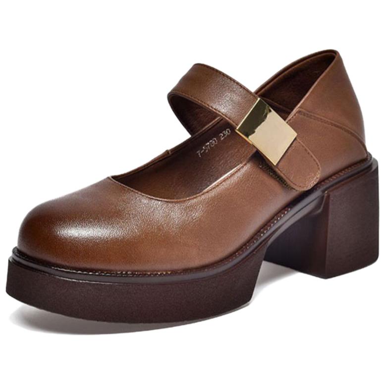 Devanro Коричневые туфли Мэри Джейн для женщин, цвет Brown