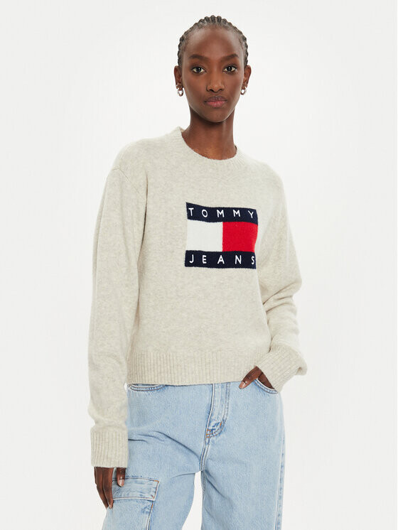

Свитер свободного кроя Tommy Jeans, бежевый