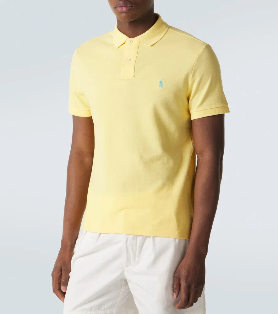 Поло из хлопкового пике с логотипом Polo Ralph Lauren, желтый — фото 3
