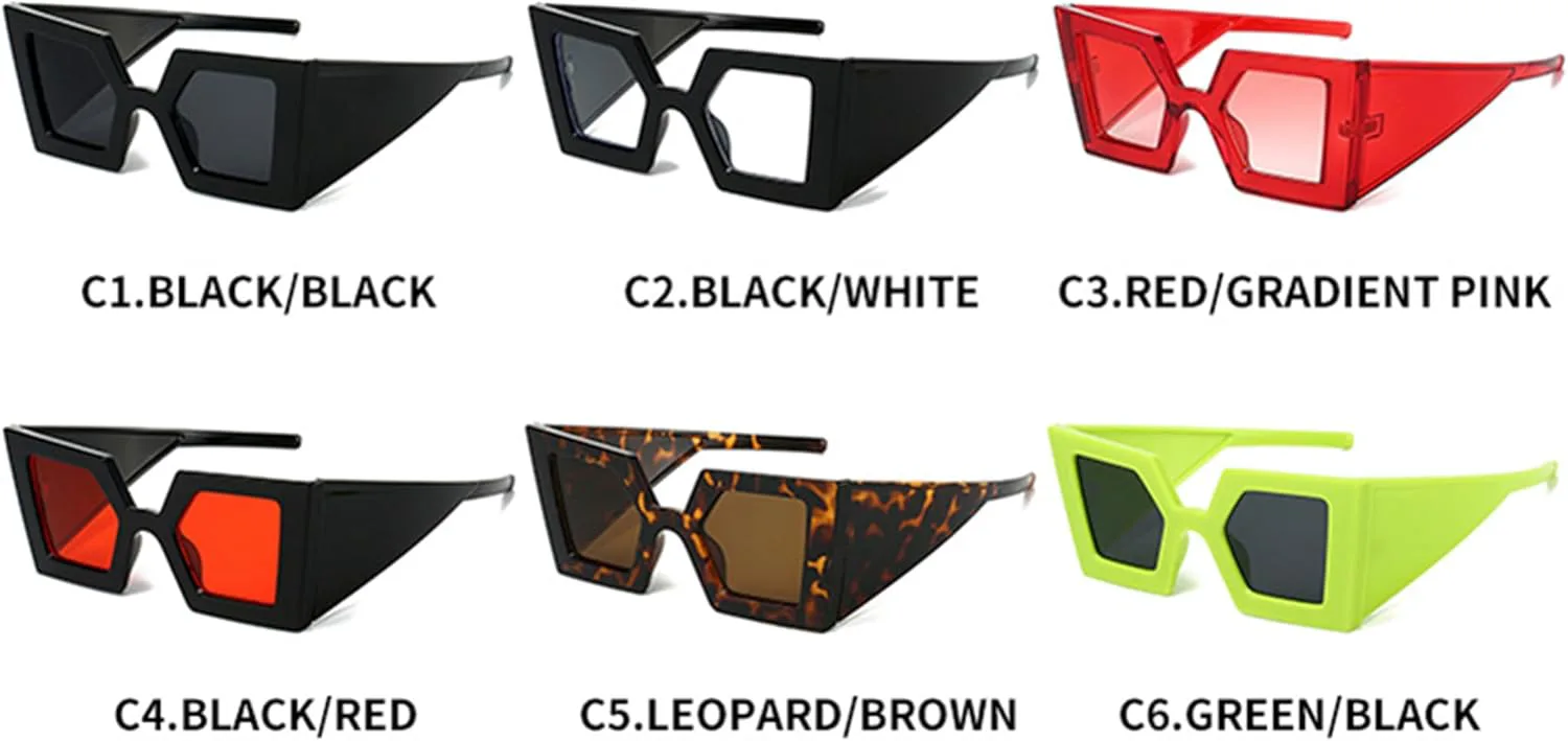 

Женские солнцезащитные очки bullabulling Fashion Design с уникальными многоугольными линзами увеличенного размера и градиентным переходом цвета (зеленые), Green