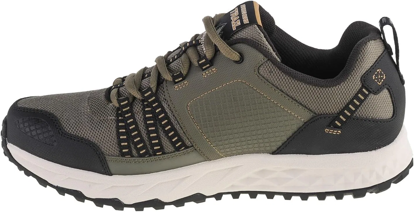 Мужские ботильоны Mustang Skechers, Olive Leather Mesh Black Trim — фото 3