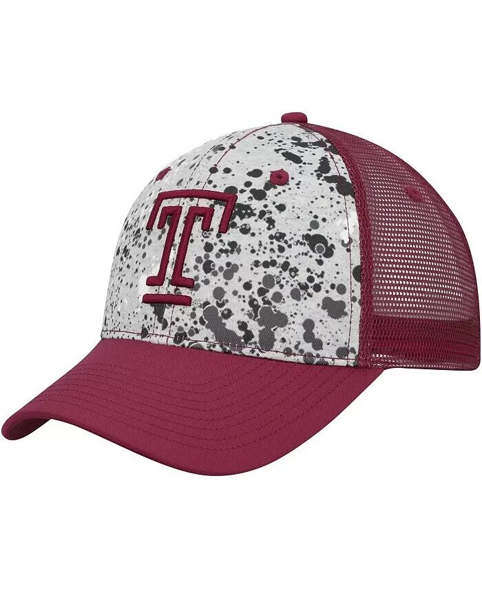 

Мужская серая шляпа вишневого цвета Temple Owls Love Fern Trucker Snapback Colosseum, серый