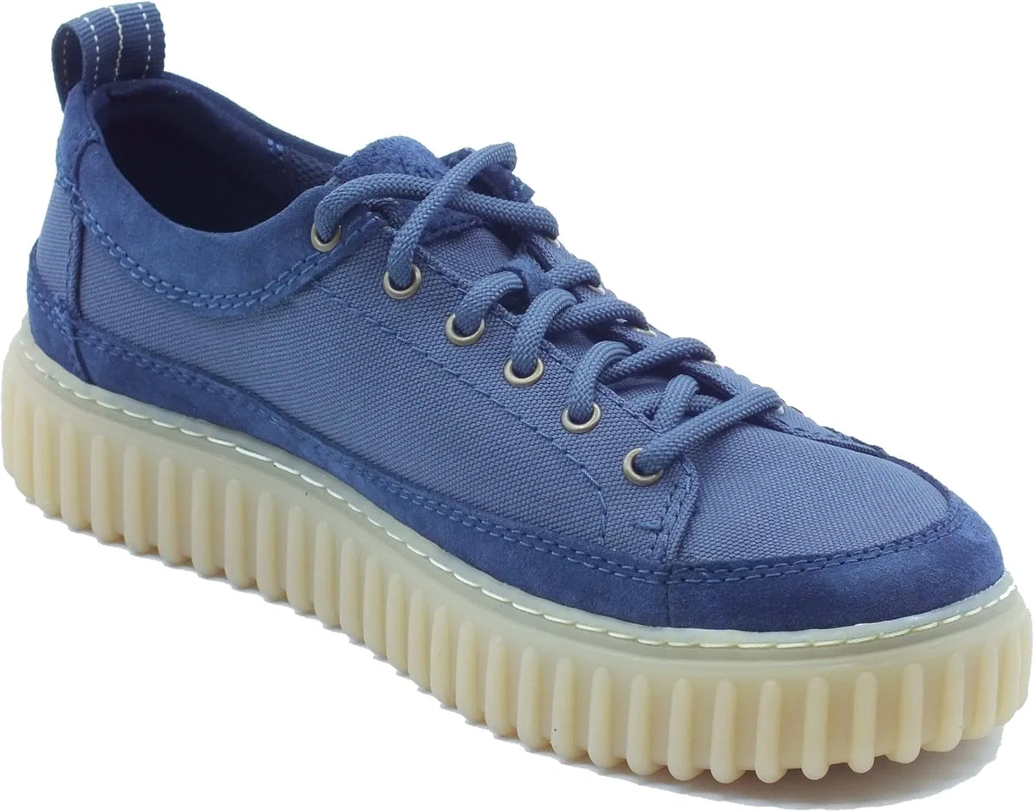 Мужские спортивные кроссовки Clarks Torhill Lace Navy из замши и ткани, темно-синий — фото 2