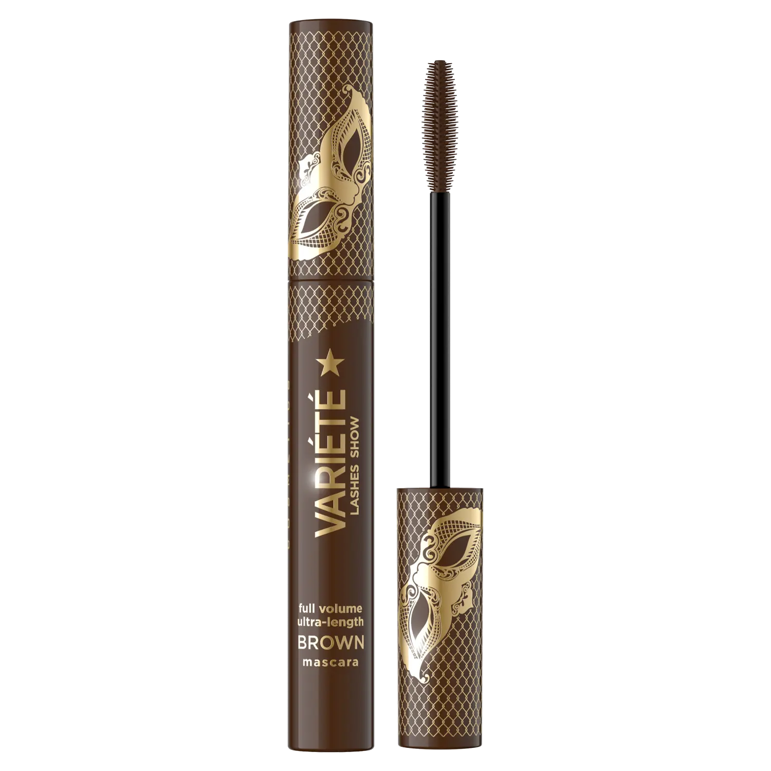 

Утолщающая и удлиняющая коричневая тушь Eveline Cosmetics Variété, 10 мл
