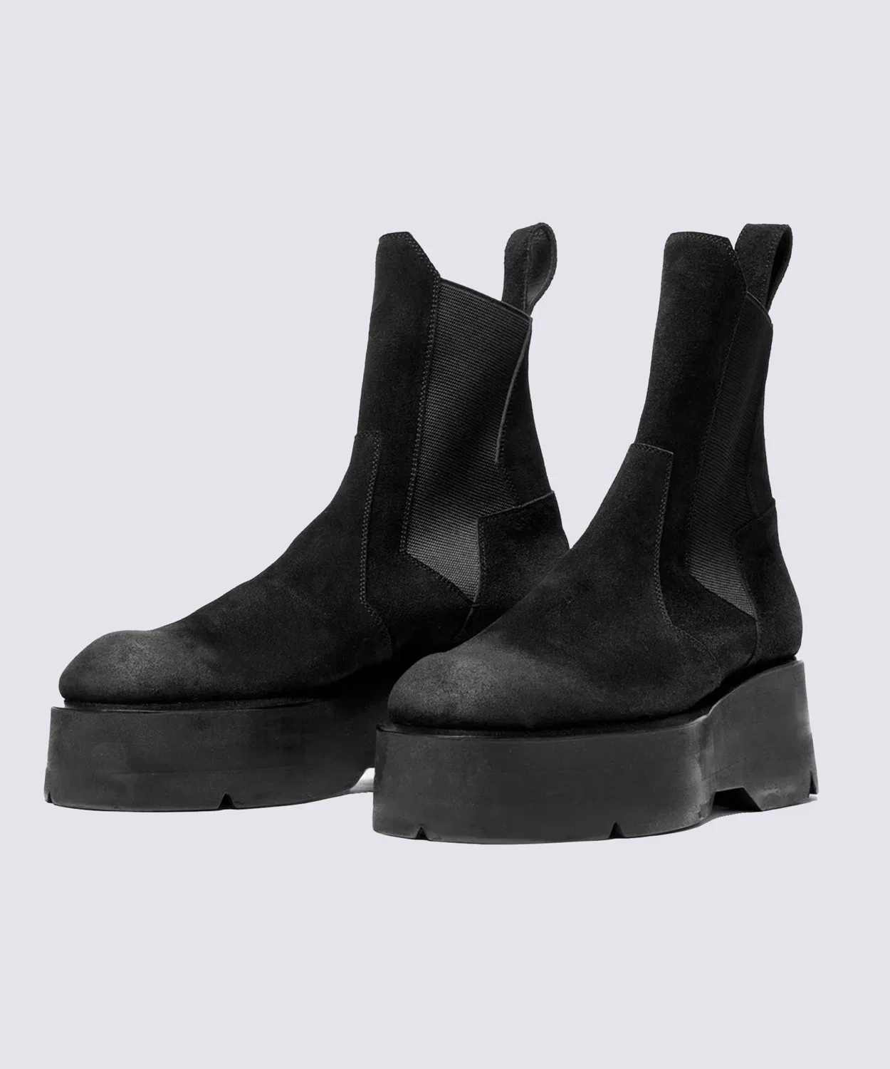 Ботинки JULIUS из велюра с платформой и подошвой Vibram, чёрные