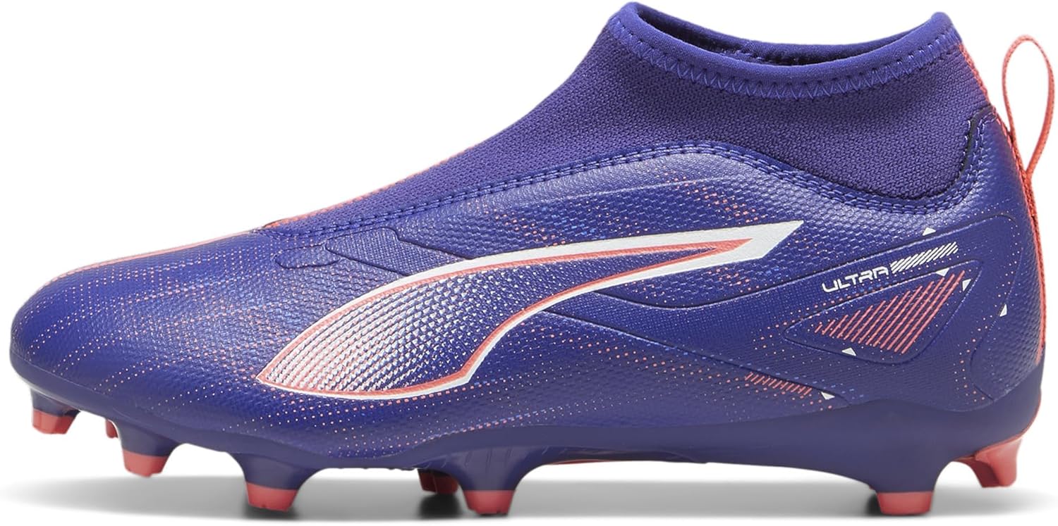 Детские кроссовки Puma Ultra Match без шнурков для твердого искусственного покрытия, Lapis Lazuli-puma White-sunset Glow — фото 3