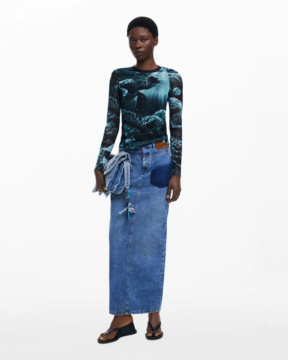 

Длинная джинсовая юбка Botter Desigual, синий
