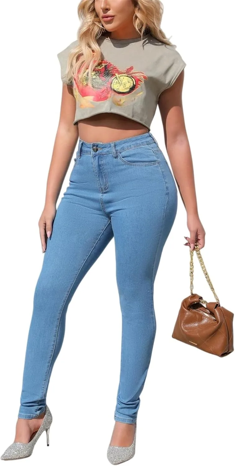 

Женские классические зауженные джинсы Curvy High Waist с эффектом подтяжки