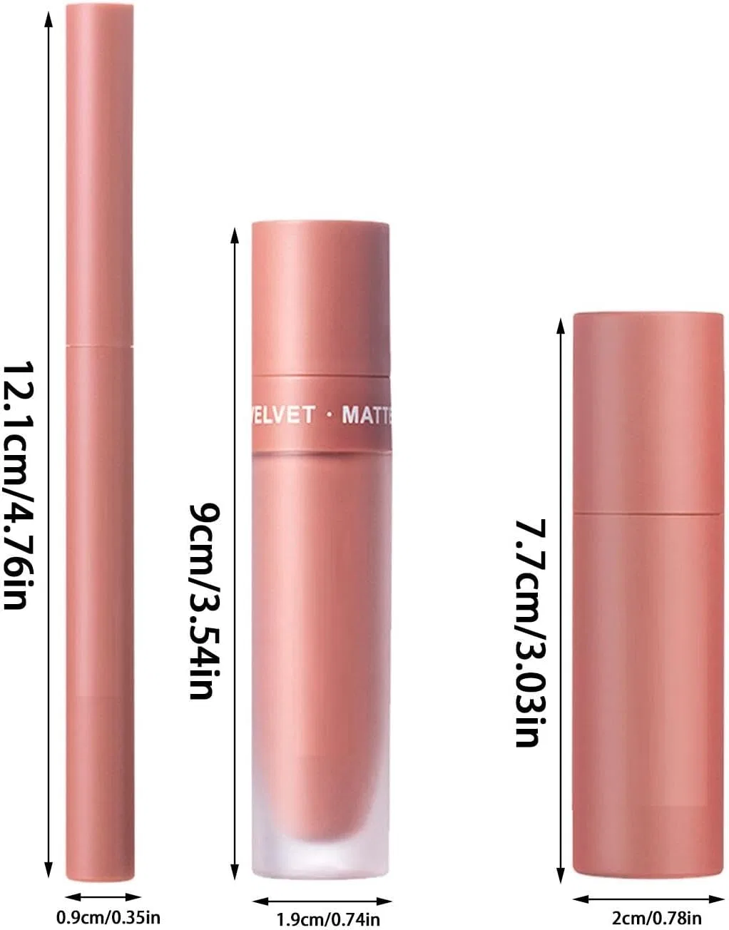 Набор для губ Velvet Lipstick Set, Zqkimzi, мультиколор, 3 шт — фото 2