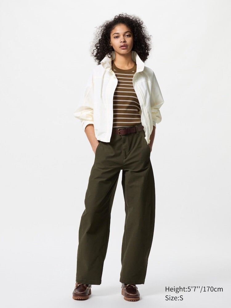 Женская ветровка Uniqlo с воротником-стойкой, белый