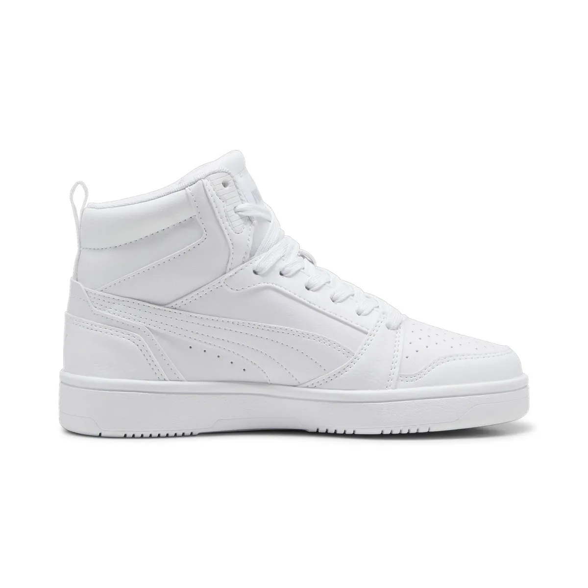 Кроссовки PUMA "REBOUND V6 MID JR", цвет Puma White-Cool Light Gray — фото 3