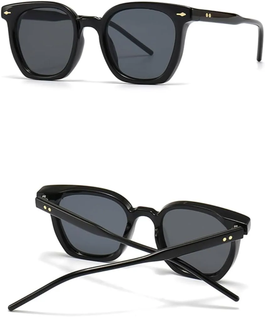 

Винтажные квадратные женские солнцезащитные очки в стиле панк с заклепками, солнцезащитные очки UV400 с градиентным переходом для мужчин UATXTAU, Brown Tea Gradient