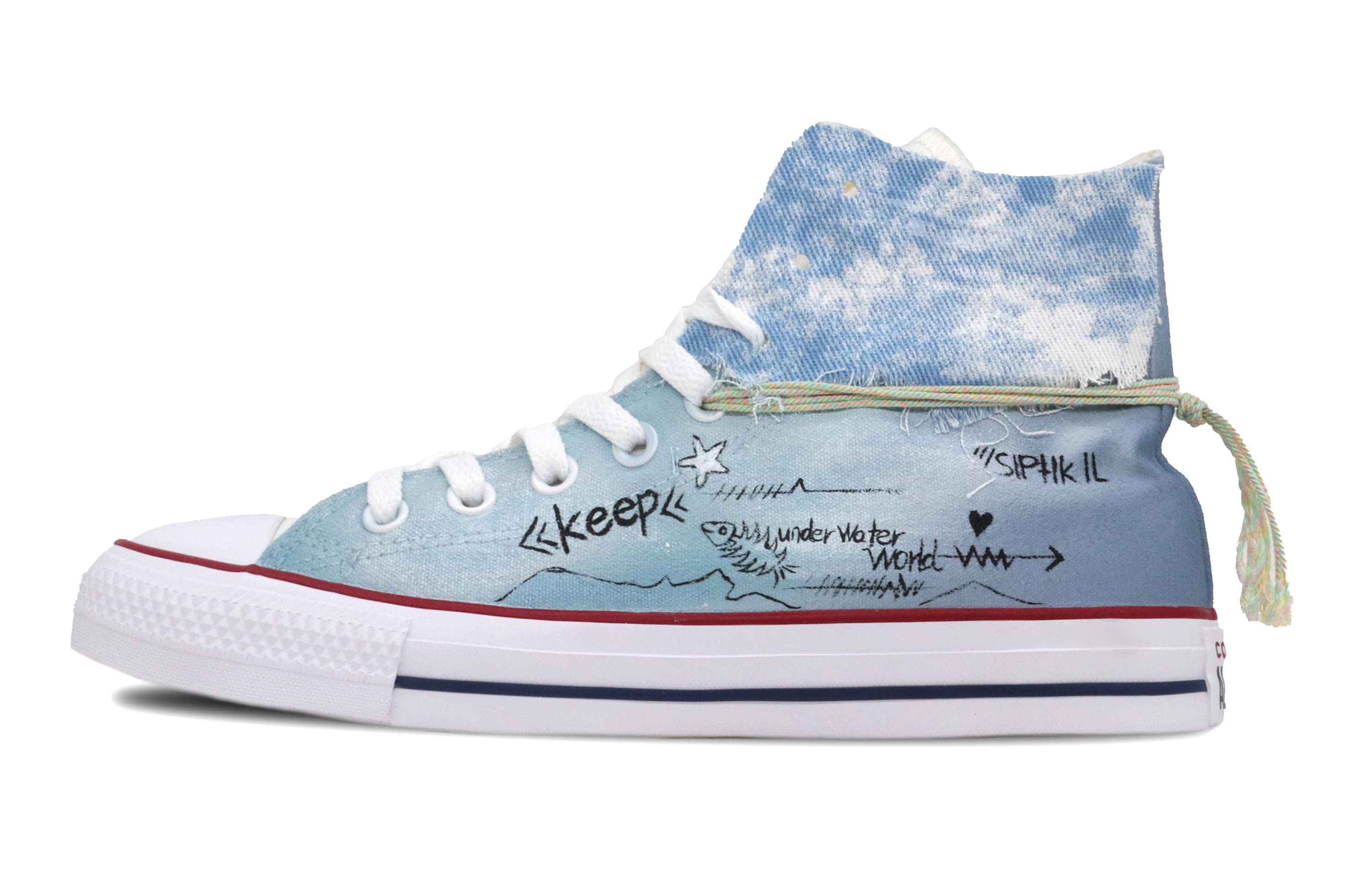 Converse Ботинки Chuck Taylor Hi Western Coastline, износостойкие, высокие, парусиновые, унисекс, ярко-бело-синие