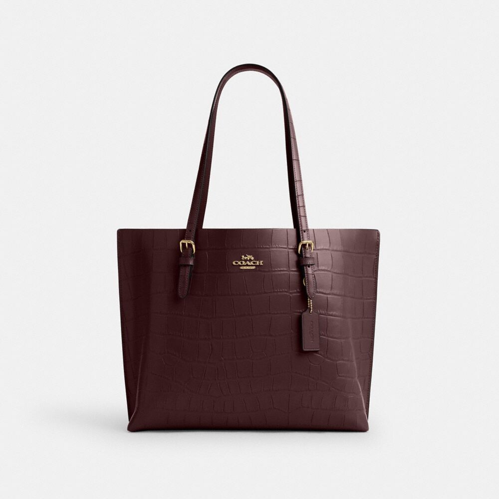 

Сумка-тоут Mollie COACH, цвет gold/merlot
