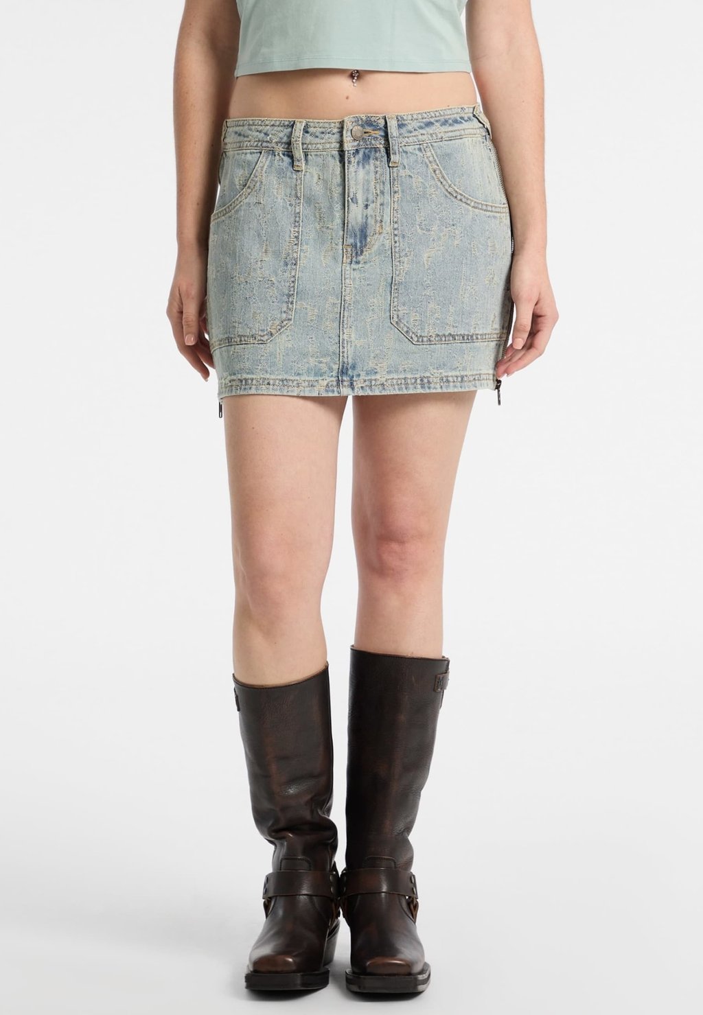 

Джинсовая юбка KURZER - Mini skirt Guess, серый