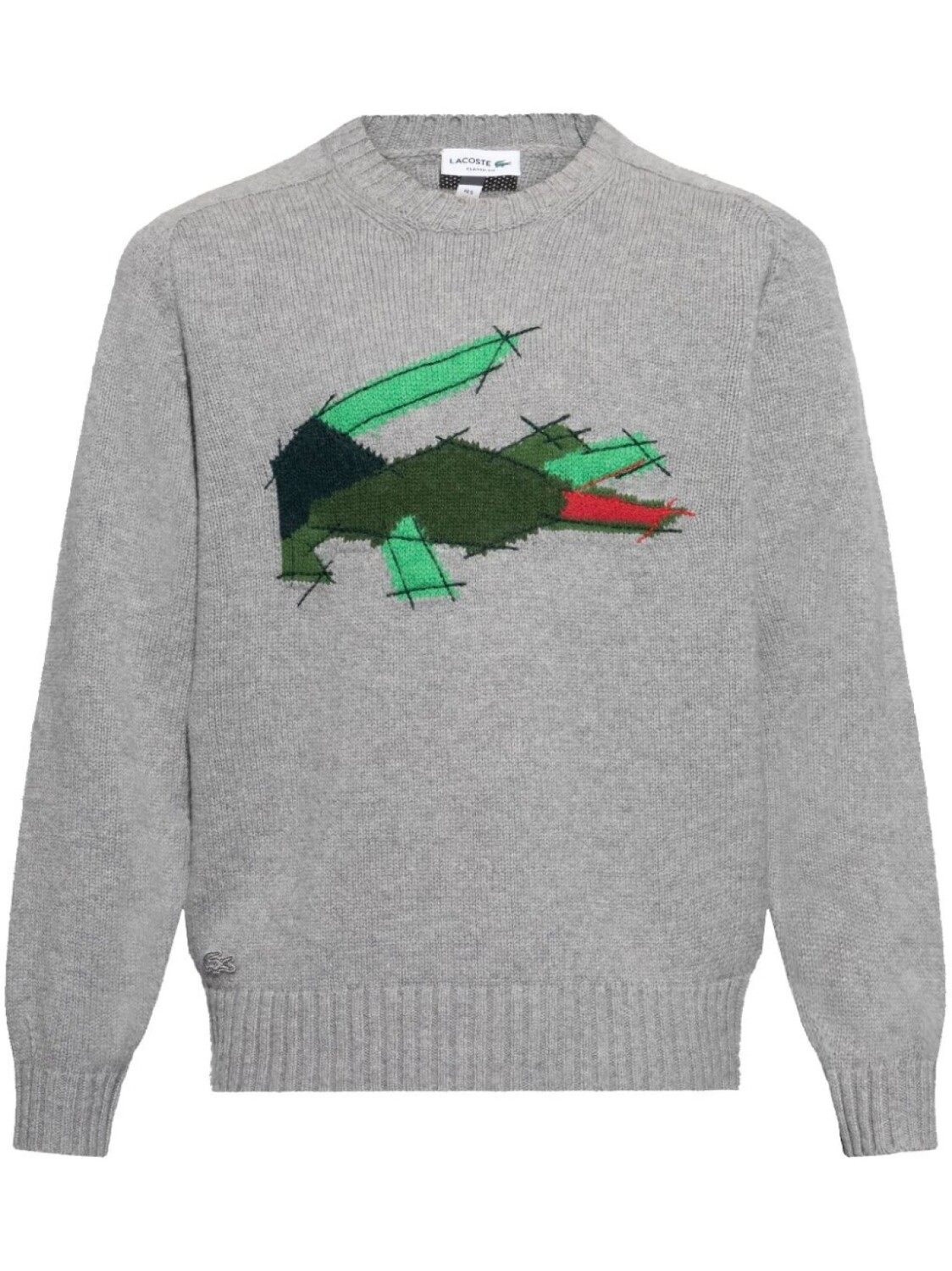 

Шерстяной джемпер с крокодиловым мотивом Lacoste, серый