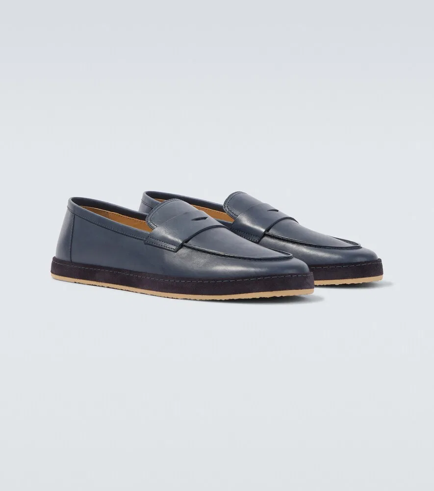 Кожаные лоферы Brunello Cucinelli, синий