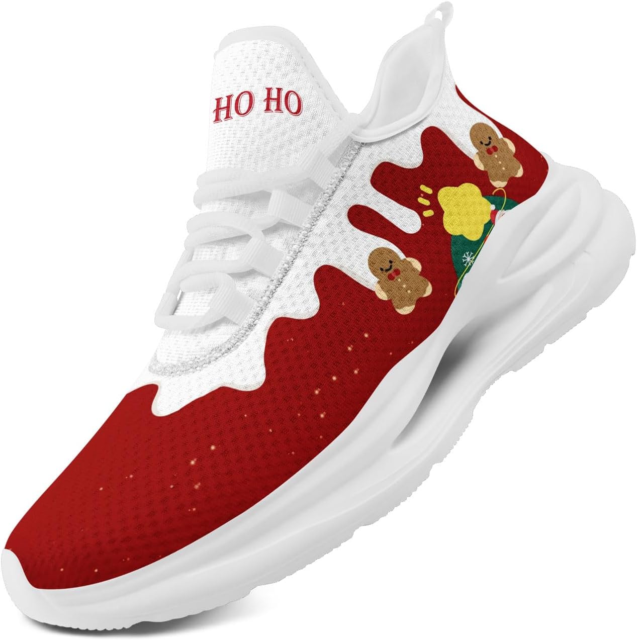 

Легкие кроссовки AWSOLE для бега на Рождество для мужчин и женщин с дышащей сеткой, спортивные и ходовые тренеры, белый/красный/зеленый/желтый/коричневый